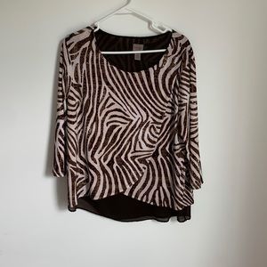 Brown zebra print blouse